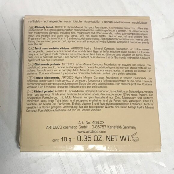 ARTDECO Pure Hydra Mineral Compact Foundation #67 Natural Peach  Powder Makeup - Picture 2 of 4